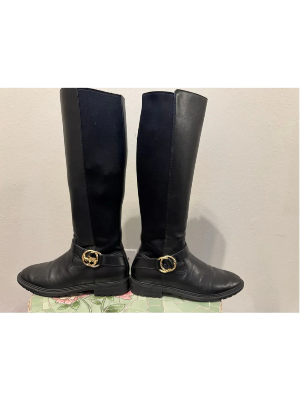 Coach Farrah C0625 black leather tall boots 6.5